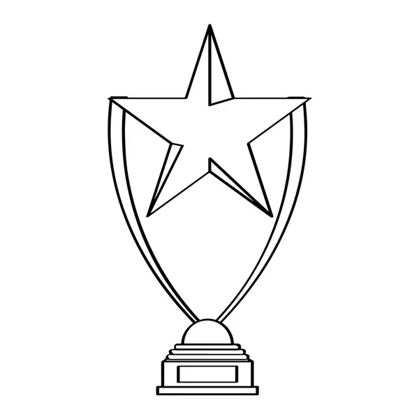 Icono de trofeo dorado en forma de estrella — Archivo Imágenes Vectoriales