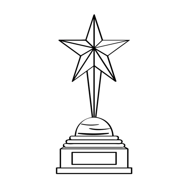 Icono de trofeo dorado en forma de estrella — Archivo Imágenes Vectoriales