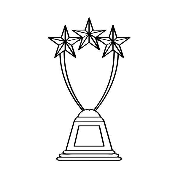 Ster gouden trofee shapepictogram — Stockvector