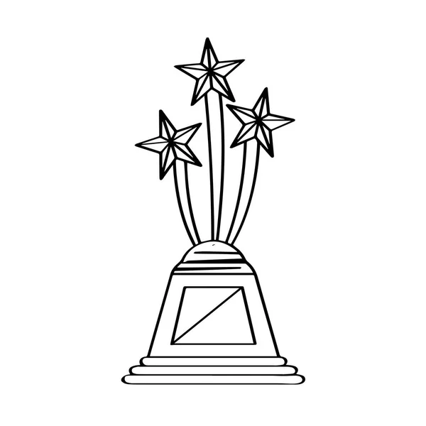 Ster gouden trofee shapepictogram — Stockvector