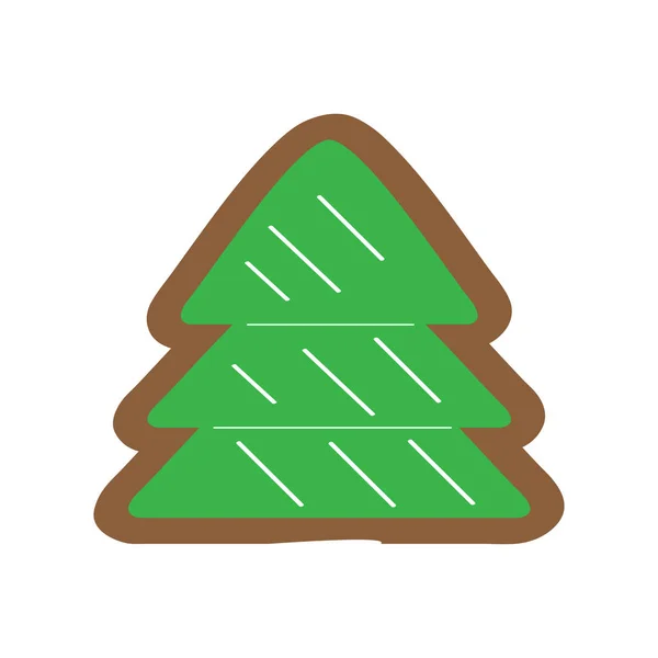 クリスマス ツリーの形をしたジンジャーブレッド — ストックベクタ