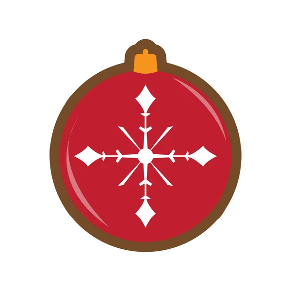 Peperkoek met een kerst bal ornament vorm — Stockvector