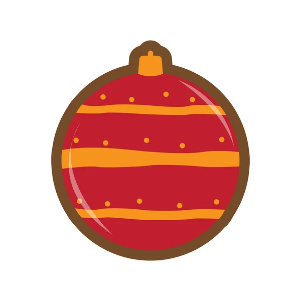Gingerbread with a christmas ball ornament shape — Stock Vector