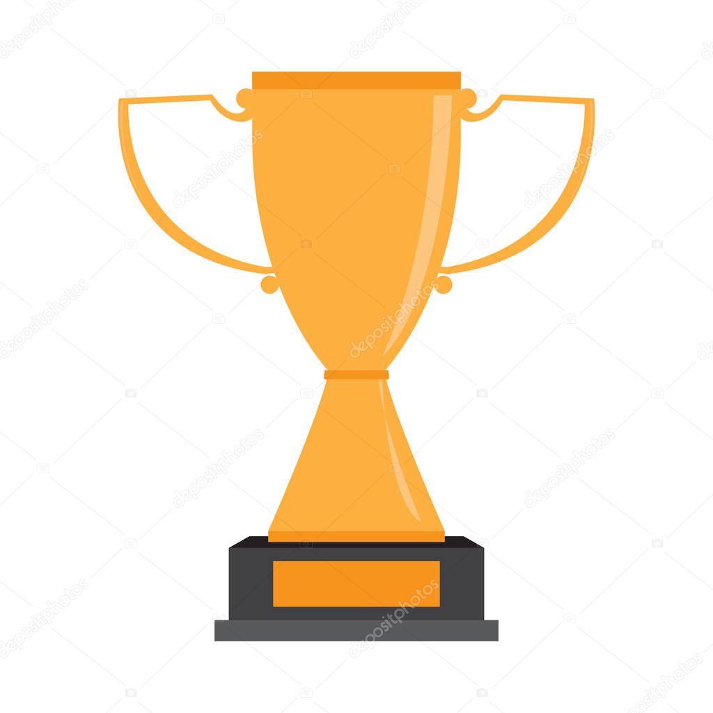 Isolated golden trophy