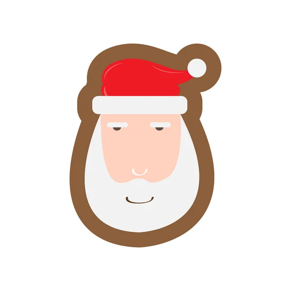 Pan de jengibre de Navidad con forma de Santa Claus — Vector de stock