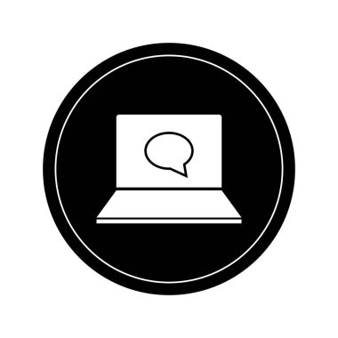 Laptop ile sohbet kabarcık içinde