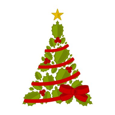 İzole soyut Noel ağacı