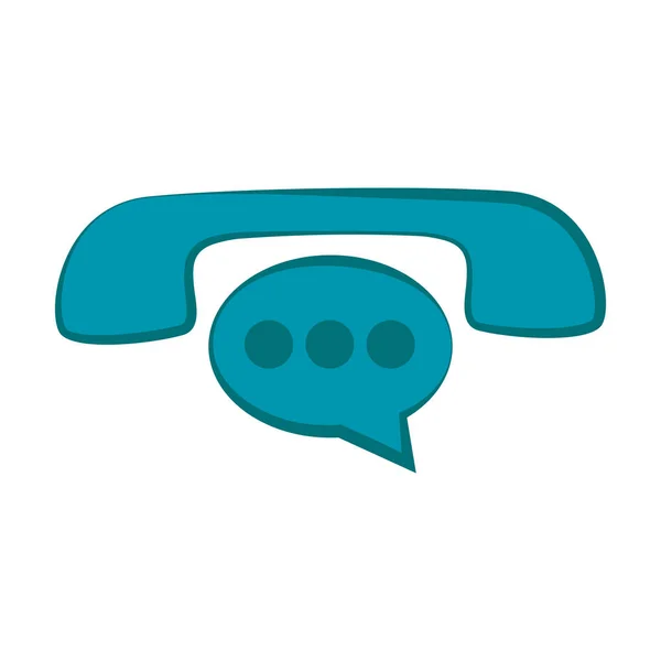 Telefoonpictogram met praatjebel — Stockvector