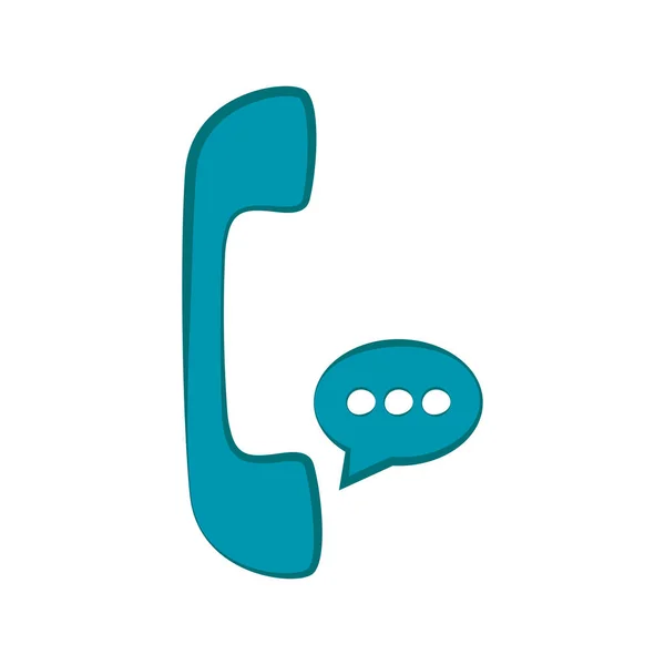 Ícone de telefone com bolha de chat —  Vetores de Stock