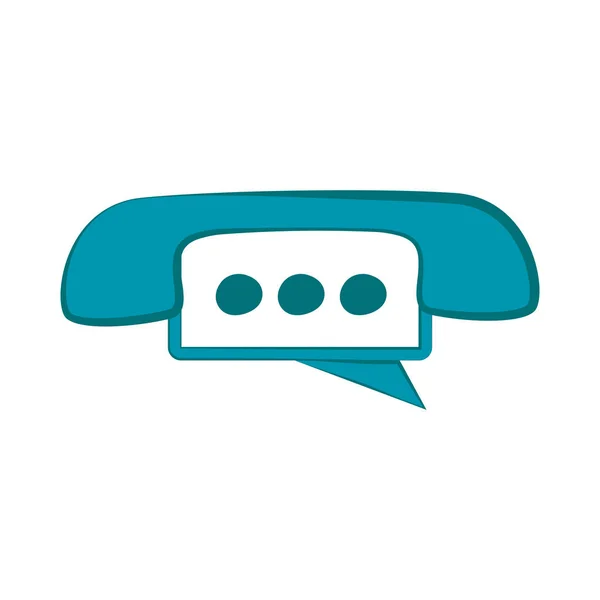 Telephone icon with chat bubble — Stock Vector