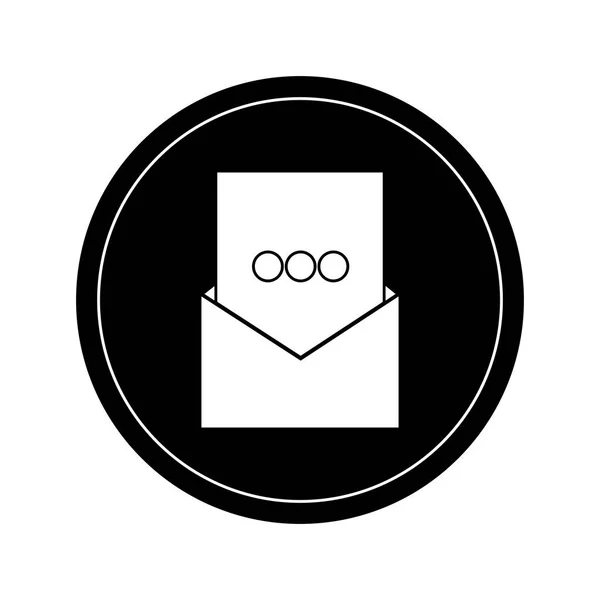 Kuvert mail med papper — Stock vektor