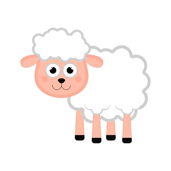Desenhos animados em quadrinhos de ovelhas isolados —  Vetores de Stock