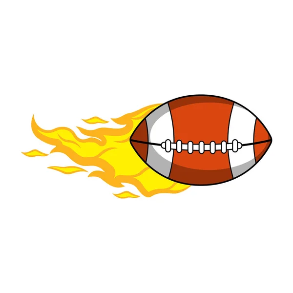 Pelota de fútbol aislada con efecto fuego — Vector de stock