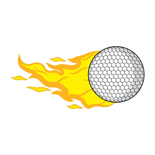 Bir yangın etkisi ile izole golf topu — Stok Vektör