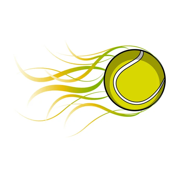 Bir yangın etkisi ile izole tenis topu — Stok Vektör