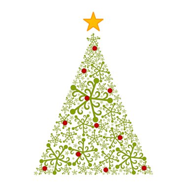 İzole soyut Noel ağacı