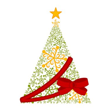 İzole soyut Noel ağacı