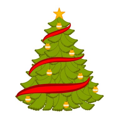 İzole soyut Noel ağacı