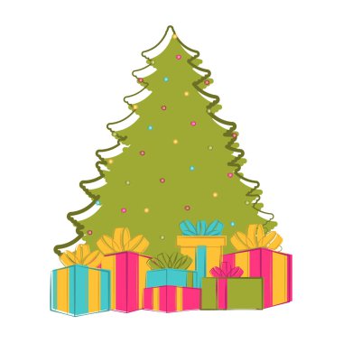 Bir Noel ağacı ile taslağını sunar