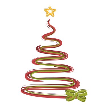 Soyut Noel ağacının bir kroki
