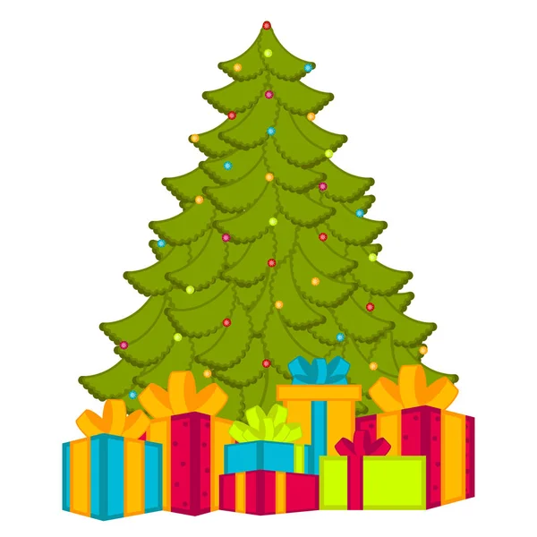 Árbol de Navidad abstracto con regalos — Vector de stock