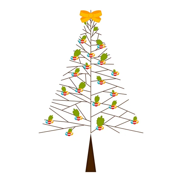 Isoliert abstrakter Weihnachtsbaum — Stockvektor