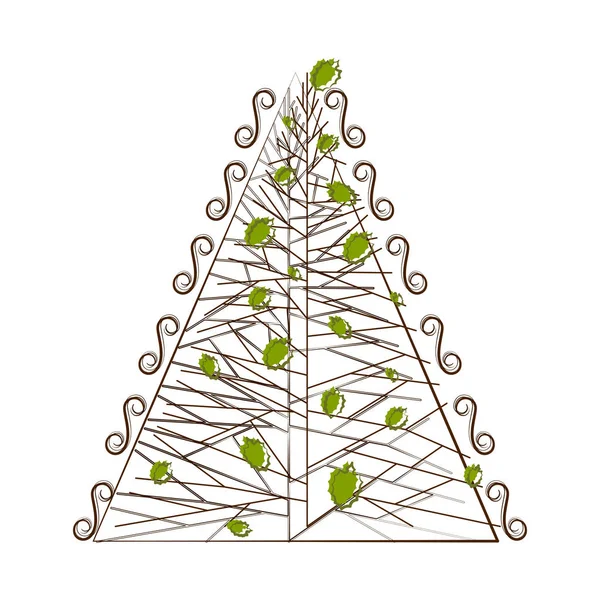 Skizze eines abstrakten Weihnachtsbaums — Stockvektor