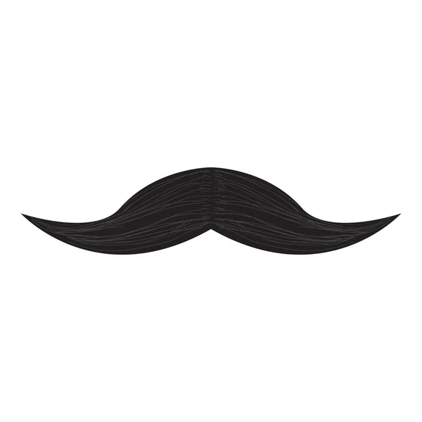 Moustache détaillée isolée — Image vectorielle