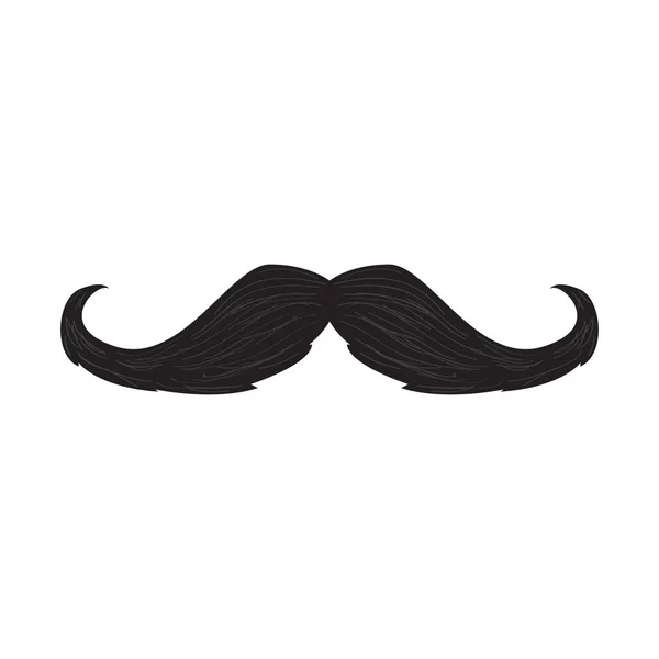 Moustache détaillée isolée — Image vectorielle