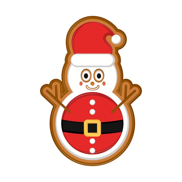 Happy snowman gingerbread — Stock Vector