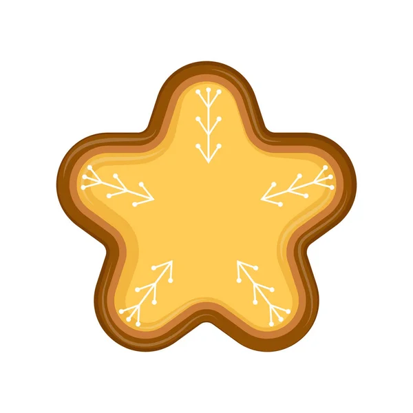 Aislada estrella de Navidad de jengibre — Vector de stock