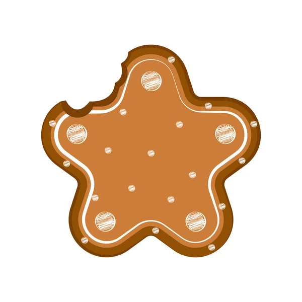 Pokousaný vánoční hvězda gingerbeard — Stockový vektor