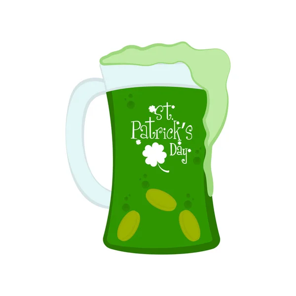 Bicchiere di birra verde — Vettoriale Stock