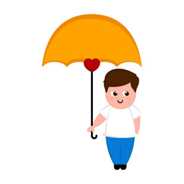 adam bir şemsiye ile