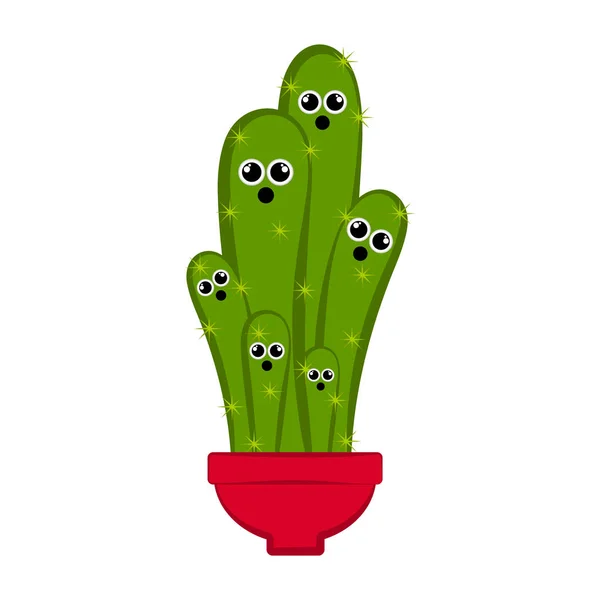 Ohromen kaktus v květináči květiny — Stockový vektor