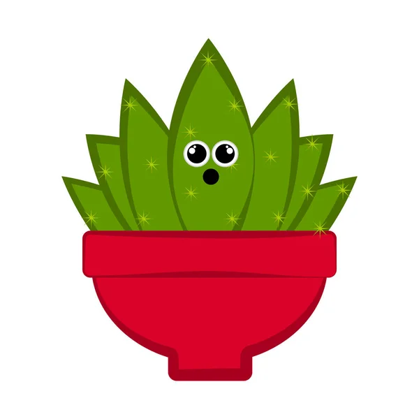 Verbaasd cactus in een bloempot — Stockvector