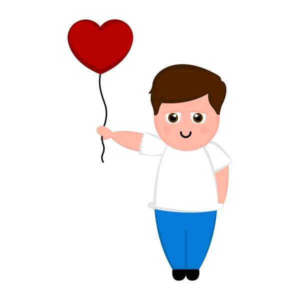 Boldog ember, egy szív ballon — Stock Vector