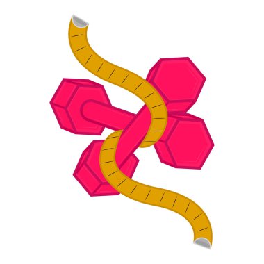 Bir ölçüm bandı ile izole kilo. Vektör çizim tasarım