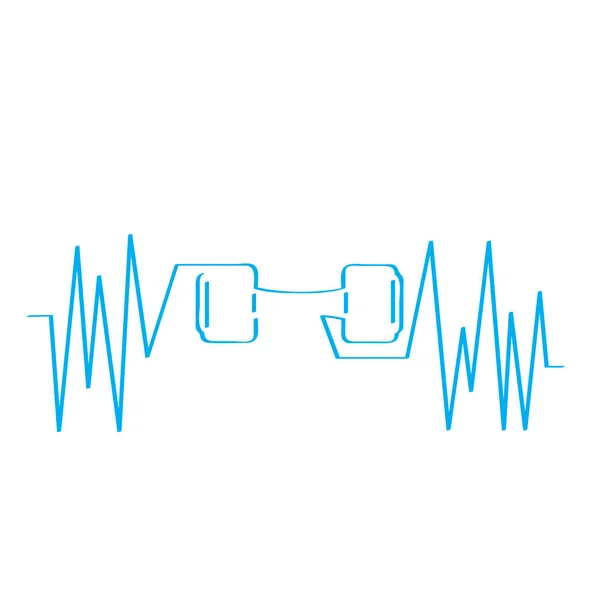 Cardiograma isolado com forma de peso — Vetor de Stock