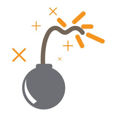 İzole video oyunu bomba simgesi