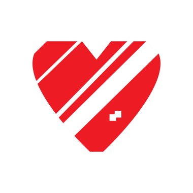 İzole videogame kalp simgesi