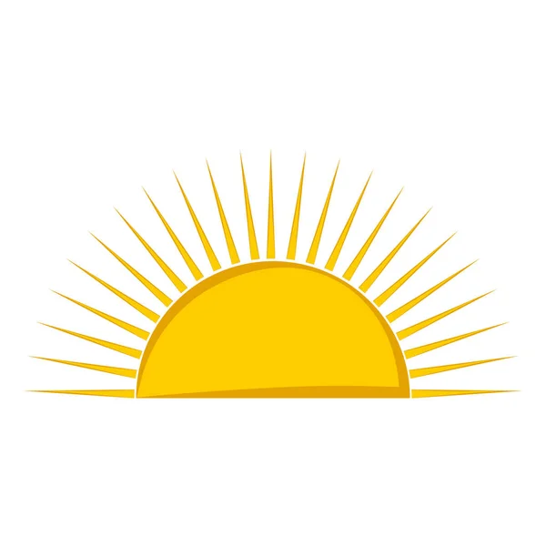 Ícone de meio sol isolado — Vetor de Stock