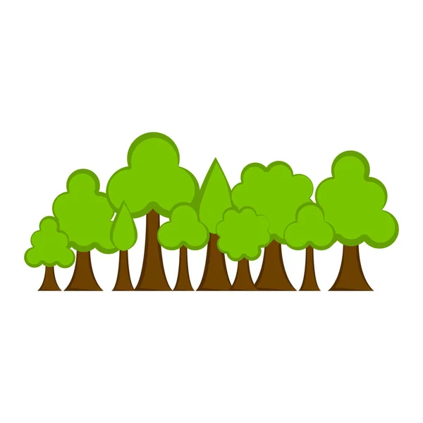Set Pohon Kartun - Stok Vektor