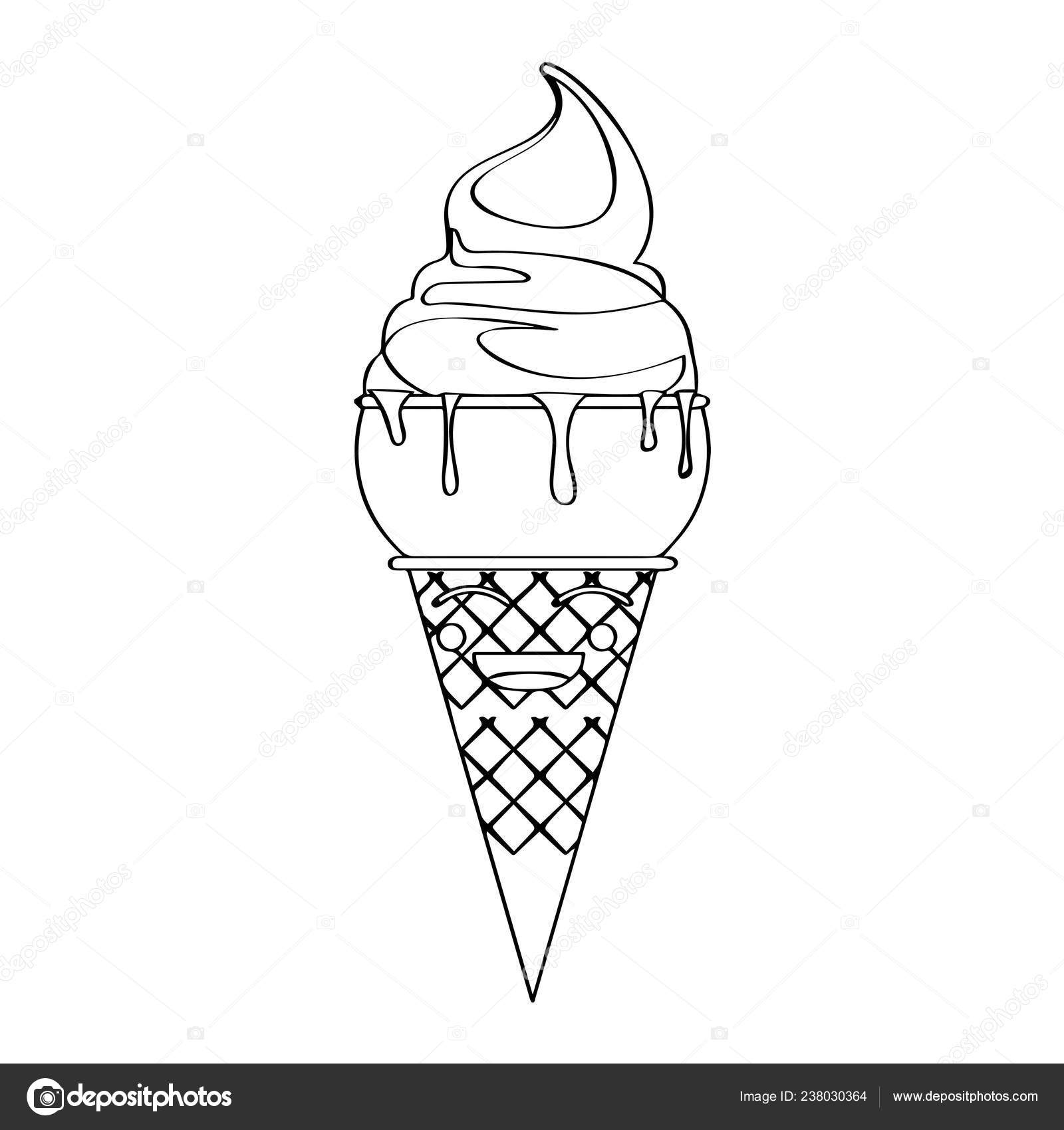 Ice Cream Outline Happy Ice Cream Cone Outline Vector Illustration Design Stock Vector C Jokalar01 Ice Cream Outline Happy Ice Cream Cone Outline Vector Illustration Design Stock Vector C Jokalar01