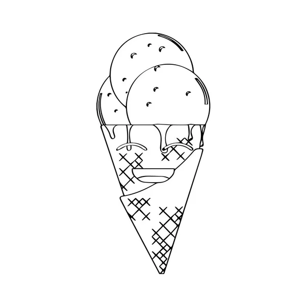 Feliz cone de sorvete —  Vetores de Stock