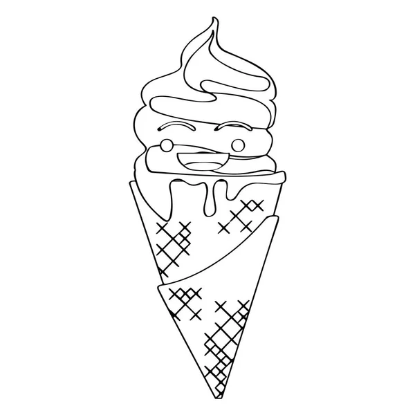 Happy ice cream cone — Stock Vector
