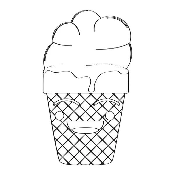 Happy ice cream cone — Stock Vector