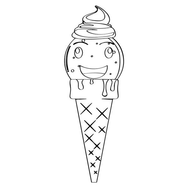 즐거운 아이스크림 콘 — 스톡 벡터