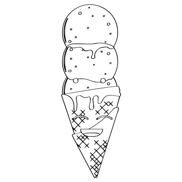 Cono gelato felice — Vettoriale Stock
