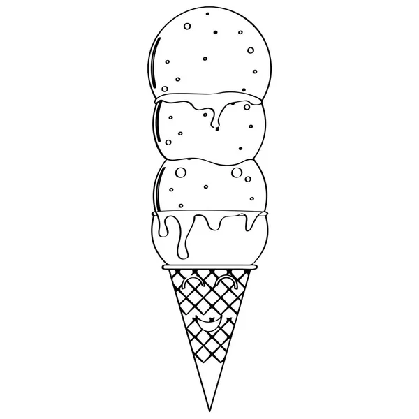 Cono gelato felice — Vettoriale Stock